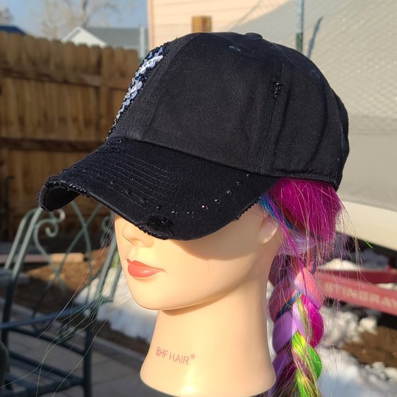 Ladies Black BLING Hat NEW - Picture 3 of 4